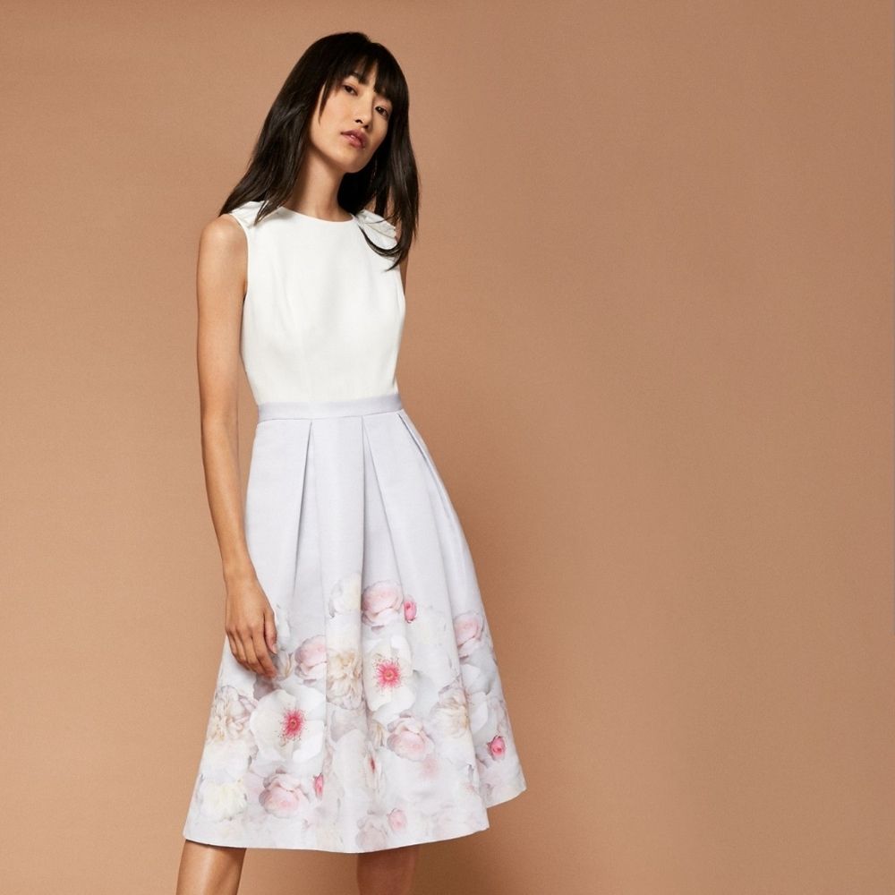 Nwt Ted Baker Bow Shoulder Dress